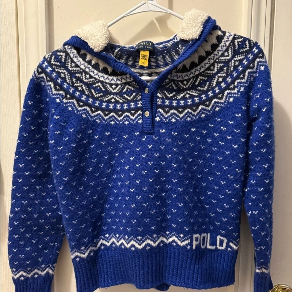 Ralph Lauren Fair Isle Cotton-Blend Hooded Sweater